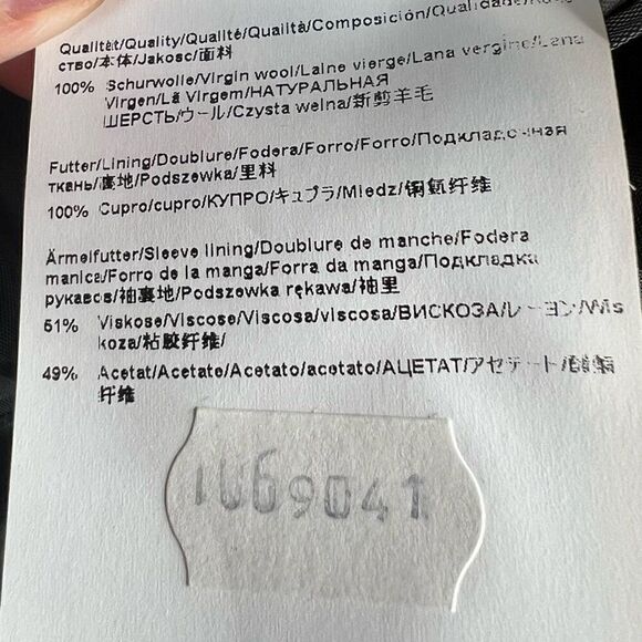 Hugo Boss Virgin Wool Dual Vent Gray Geo Mens Blazer Jacket 44L Woven in Italy - Picture 8 of 13